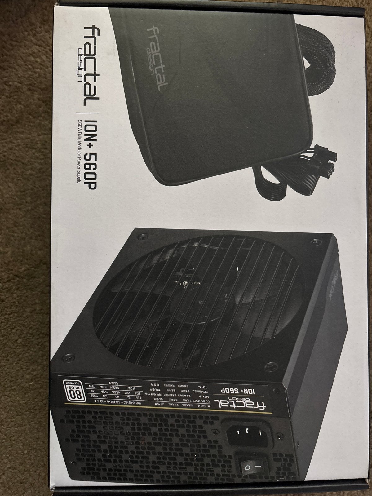 Fractal Design ION+ 560P 560W Volledig Modulaire Voeding, Computers en Software, Interne voedingen, Ophalen of Verzenden, Zo goed als nieuw