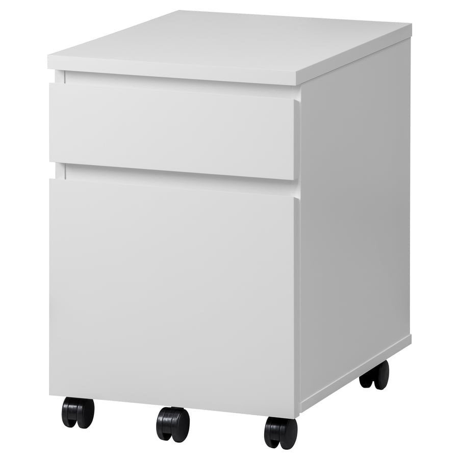 IKEA MALM Bureau met uitschuifbaar blad en ladeblok, Huis en Inrichting, Ophalen, Gebruikt, Spaanplaat of MDF, IKEA