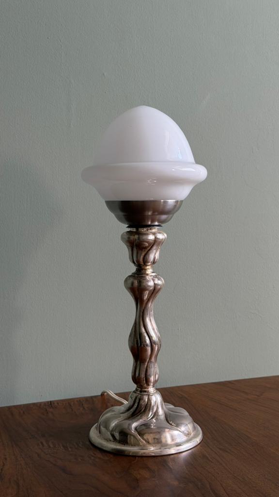 Vintage lamp tafellamp schemerlamp art deco, Art deco Gispen, Gebruikt, Ophalen of Verzenden, Glas