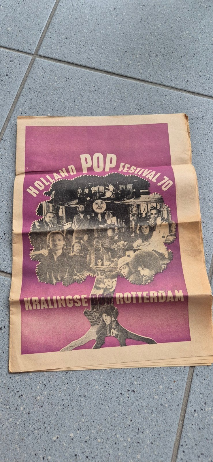 Holland Pop Festival 70 krantje Kralingse Bos Rotterdam, Boeken, Tijdschriften en Kranten, Ophalen of Verzenden, Gelezen, Muziek, Film of Tv