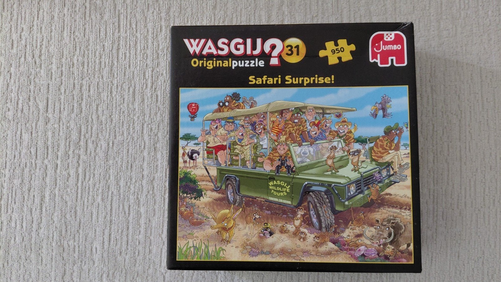 WASGIJ- Safari Surprise- 950 stukjes, Ophalen, 500 t/m 1500 stukjes, Zo goed als nieuw, Legpuzzel