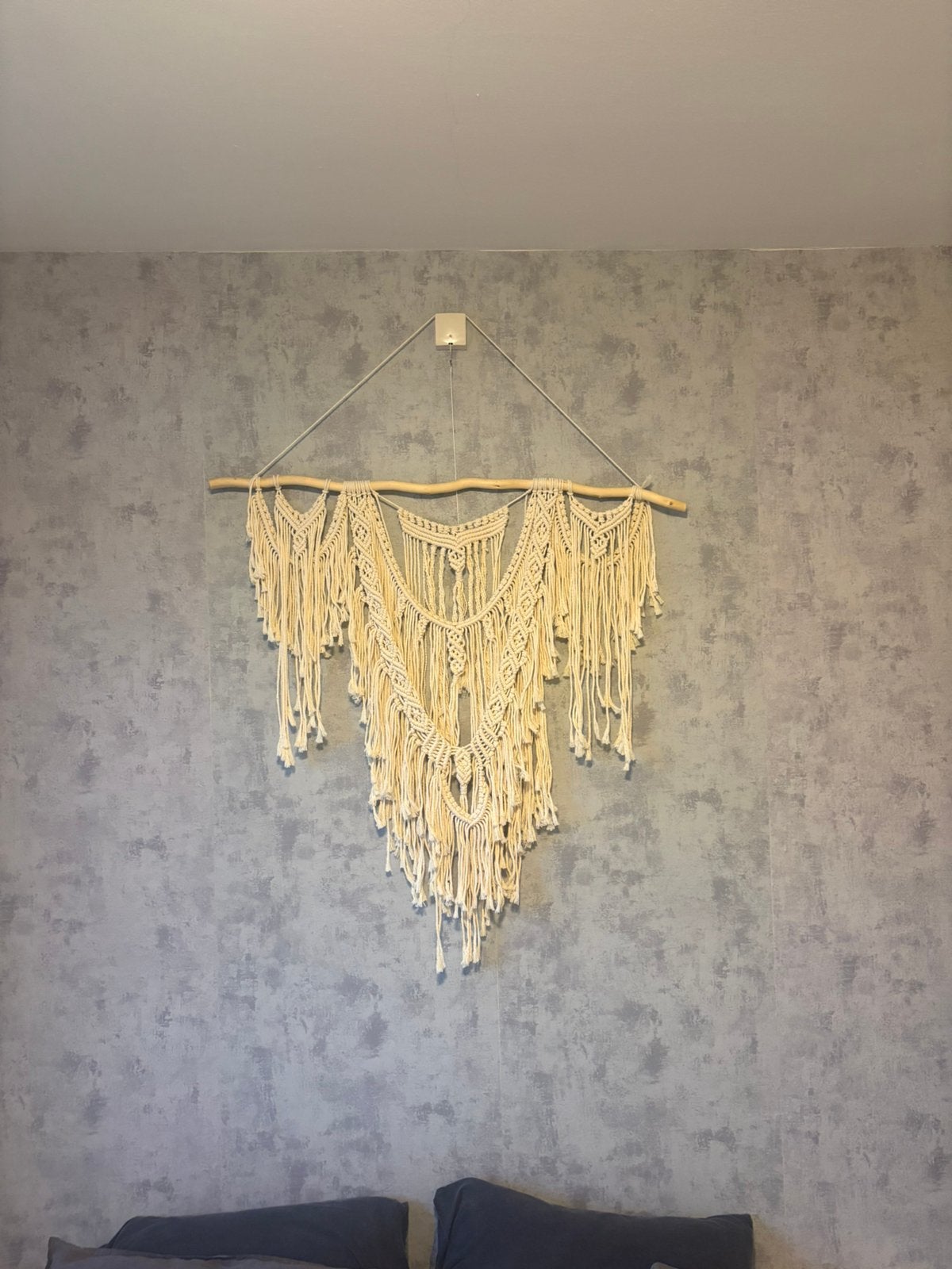 Grote macramé wandhanger | Ibiza wanddecoratie | 95 x 95 cm, Huis en Inrichting, Ophalen, Zo goed als nieuw