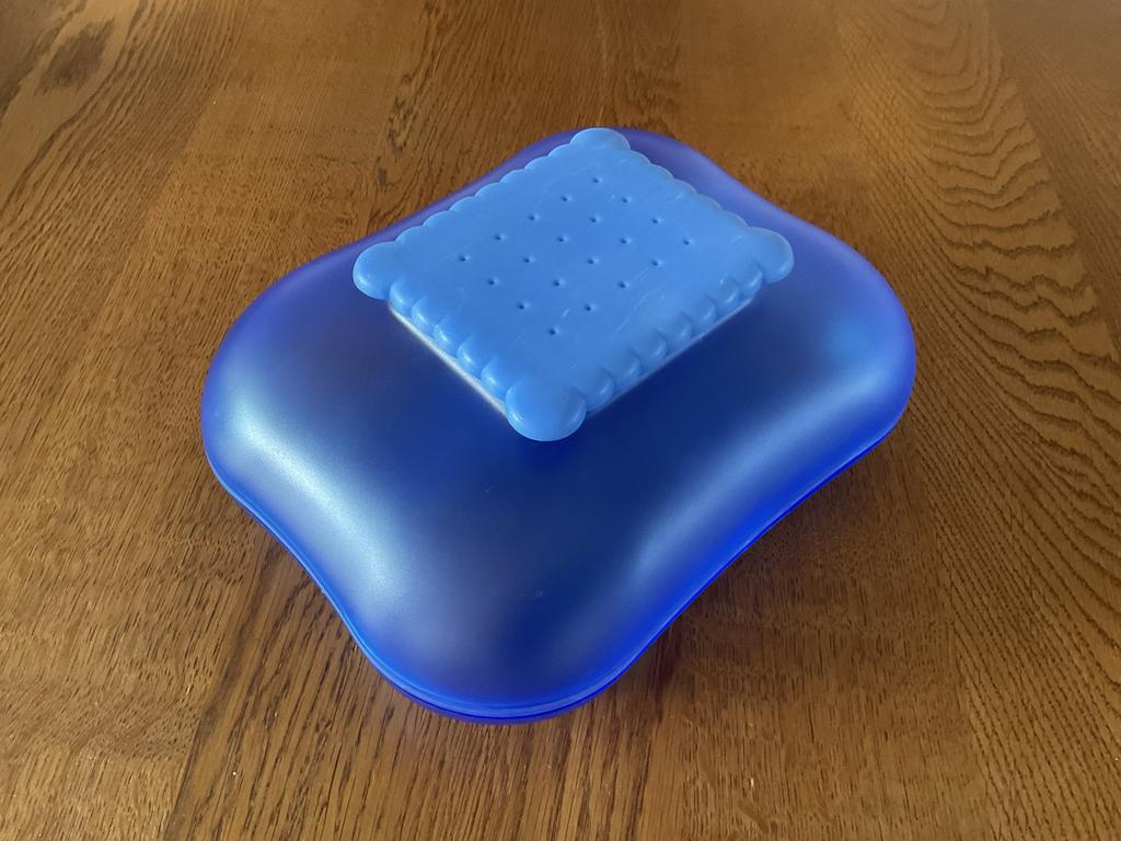 Alessi Mary Biscuit koektrommel blauw, Ophalen of Verzenden, Gebruikt