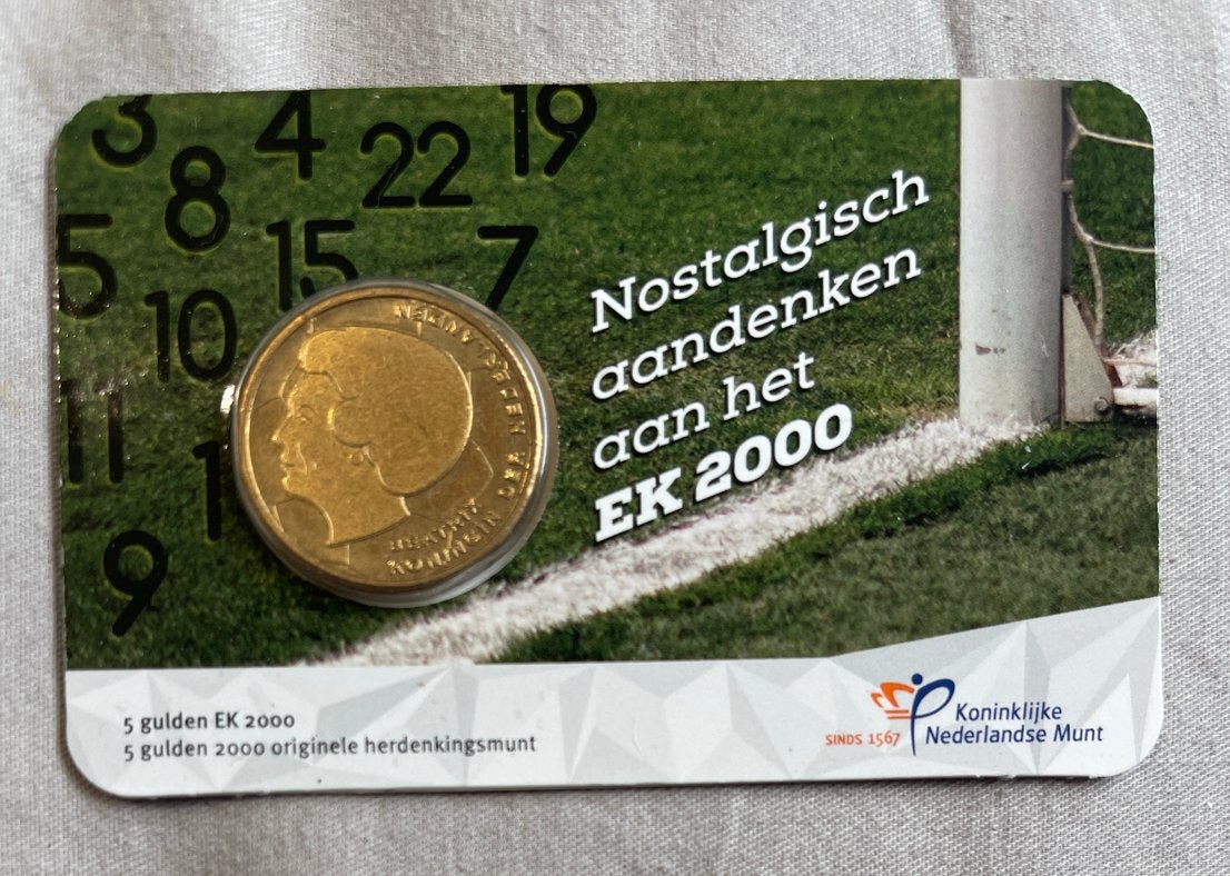 5 Gulden EK 2000 Herdenkingsmunt - Koningin Beatrix, Ophalen of Verzenden, Koningin Beatrix, 5 gulden, Losse munt