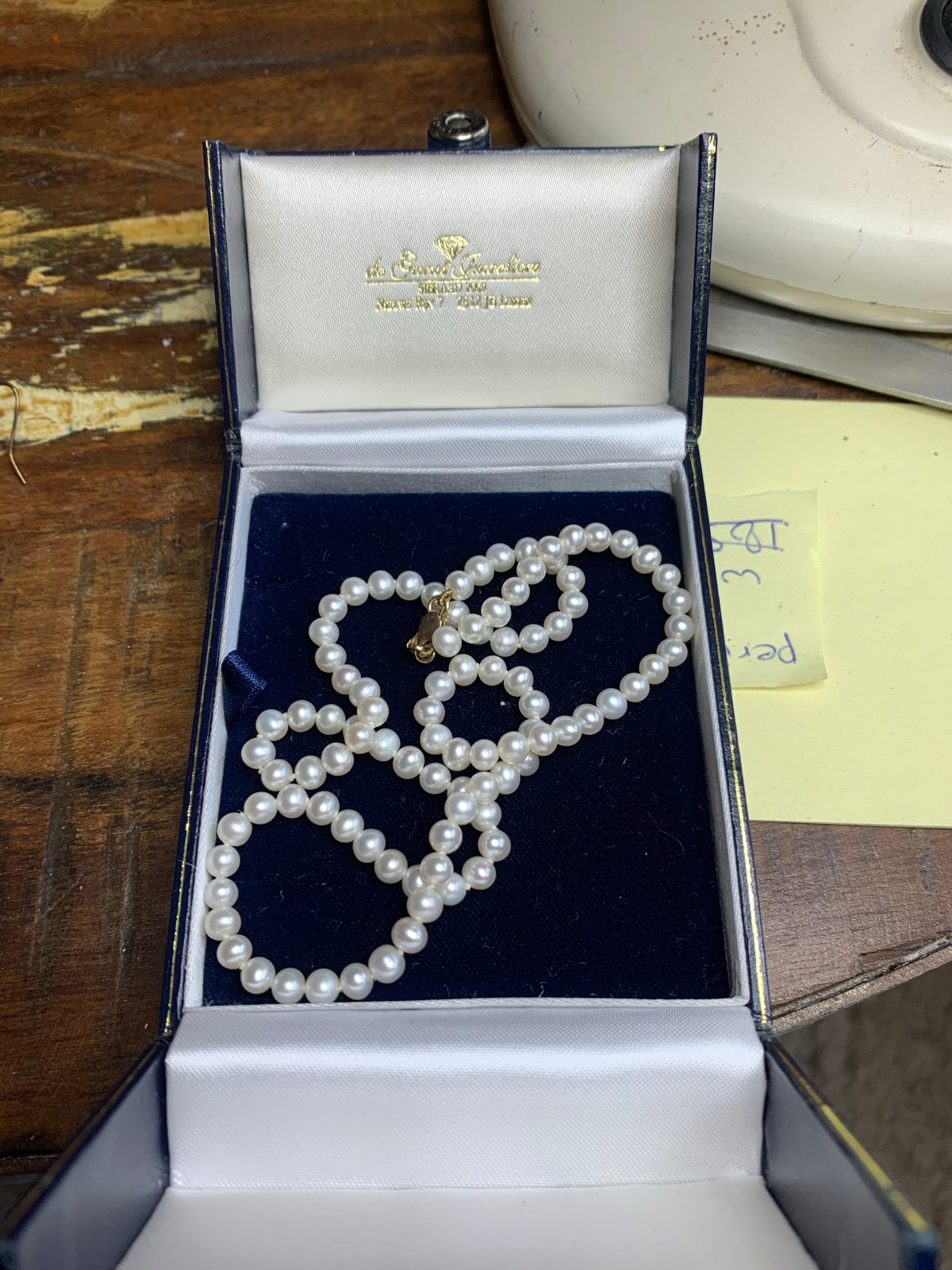 Echte zoetwaterparels ketting, Sieraden, Tassen en Uiterlijk, Kettingen, Ophalen, Zo goed als nieuw, Wit, Overige materialen