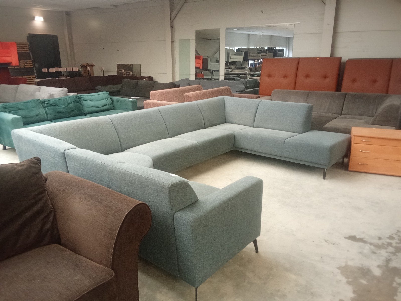 u - bank - €299,- - 350x230x220cm - bezorgen mogelijk, Gebruikt, ., Ophalen of Verzenden, .