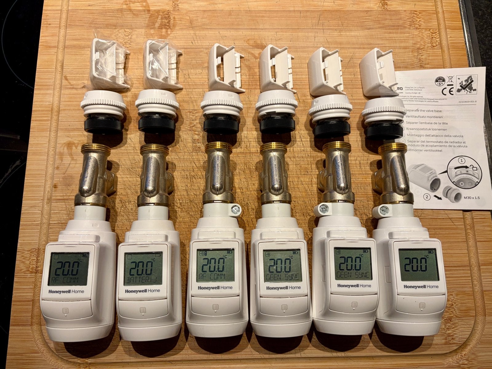 6x Honeywell Home HR92 slimme thermostaatknoppen, Thermostaat, Minder dan 30 cm, Minder dan 60 cm, Ophalen of Verzenden