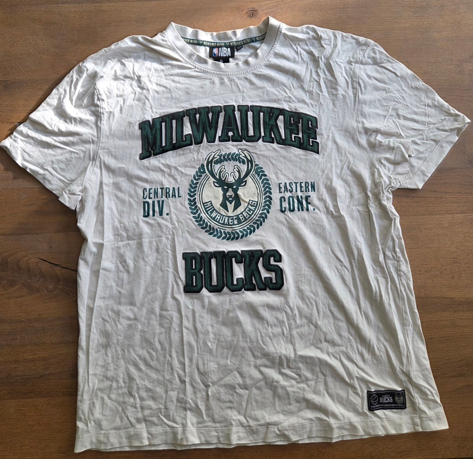 Milwaukee Bucks NBA T-shirt - Maat 2XL, Wit, Overige maten, Gedragen, NBA