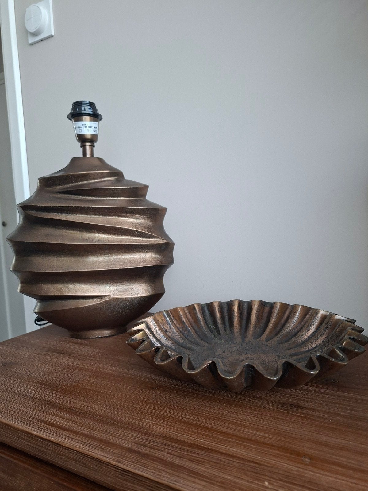 Tafellamp Sharon Antiek Brons - Light & Living, Bruin, E27 (groot), Ophalen of Verzenden, Sfeerlamp
