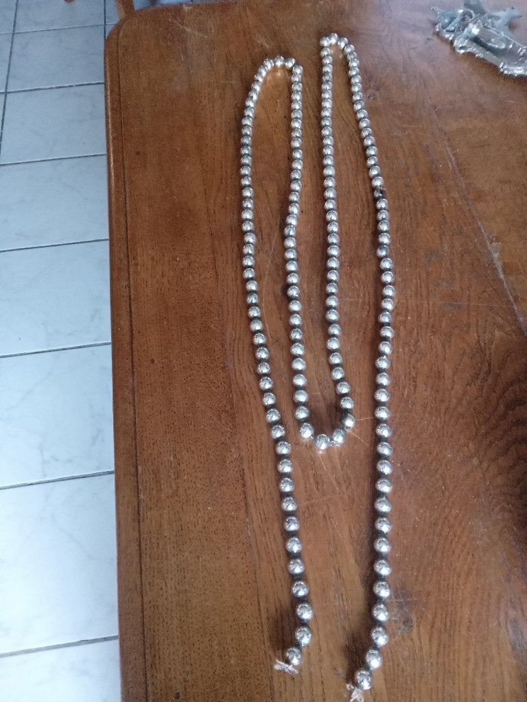 zilveren glaskralen ketting voor in kerstboom, Diversen, Kerst, Ophalen of Verzenden, Gebruikt