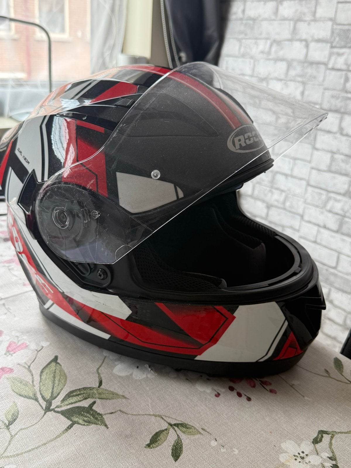 ROCC Integraalhelm - Zwart/Rood/Wit - Maat XL, XL, Integraalhelm, Dames, Tweedehands