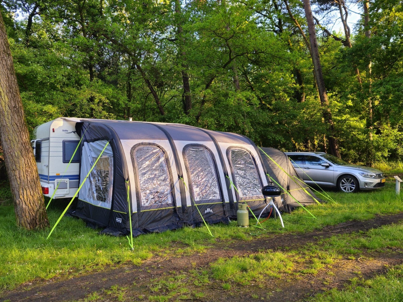 Obelink Viera 380 Connected Easy Air voortent + dakliggers, Ophalen, Zo goed als nieuw, Tot en met 4