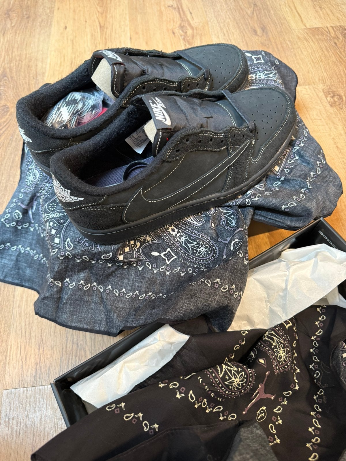 Nike Air Jordan 1 Low Travis Scott Black Phantom Maat 46, Ophalen, Nieuw, Zwart