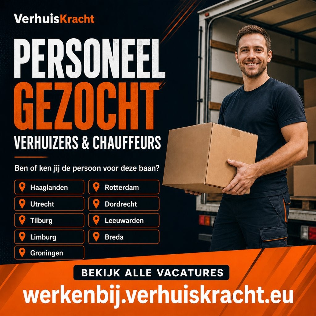 Ervaren verhuizers gezocht | B-rijbewijs |, Vacatures, 33 - 40 uur, MBO, Vanaf 1 jaar, Geschikt als bijbaan