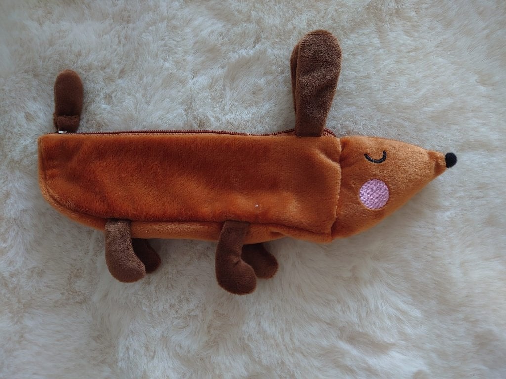 pluche teckel etui, Verzenden, Nieuw, Jongen of Meisje