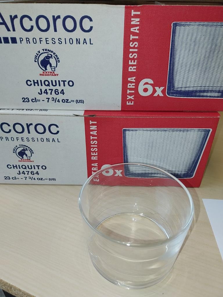 Arcoroc Chiquito 6 Volledig Geharde Glazen 23c, Nieuw, Ophalen of Verzenden, Overige merken, Glas