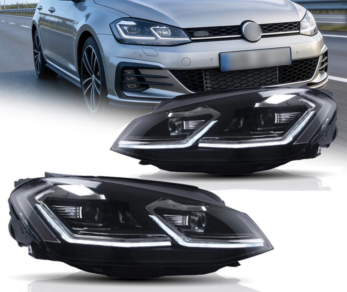 LED Koplampen voor Volkswagen Golf 7 (2013-2017) Halogeen, Auto-onderdelen, Verlichting, Ophalen of Verzenden, Nieuw, Volkswagen