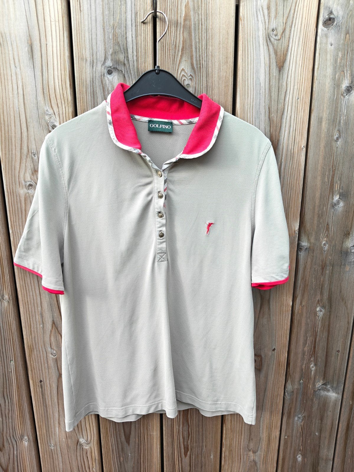 Golfino polo shirt maat L, Beige, Maat 42/44 (L), Ophalen of Verzenden, Korte mouw