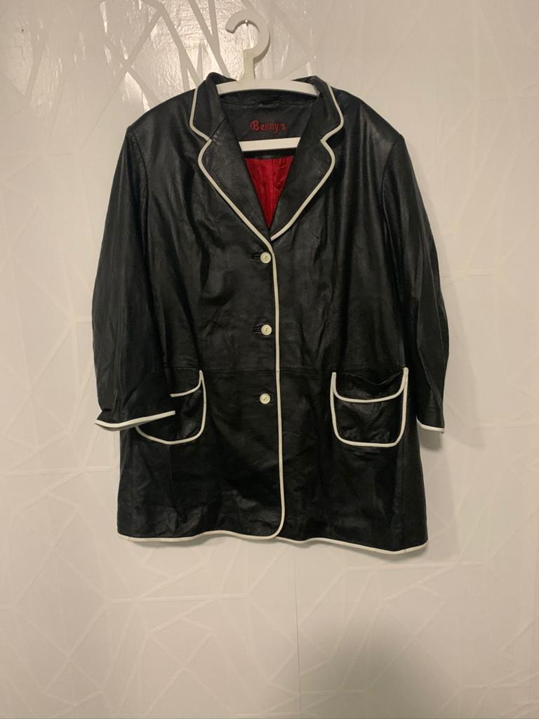 Leren dames jas maat 48, nieuw, Ophalen of Verzenden, Nieuw, Zwart, Jas of Mantel