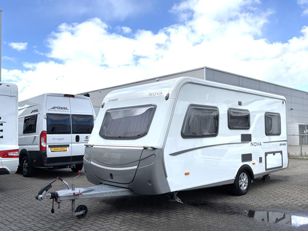 Hymer Eriba Nova 465 FRANSBED MOVER VOORTENT ! (bj 2012), Caravans en Kamperen, Bedrijf, Hymer, 5 tot 6 meter, Tot en met 4