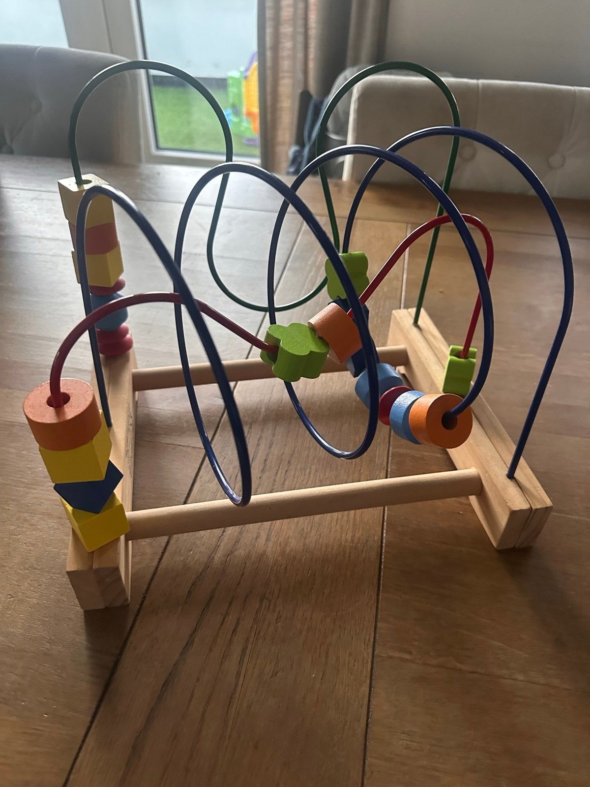 Houten kralenframe / motoriek speelgoed, Ophalen of Verzenden, Zo goed als nieuw, Overige typen