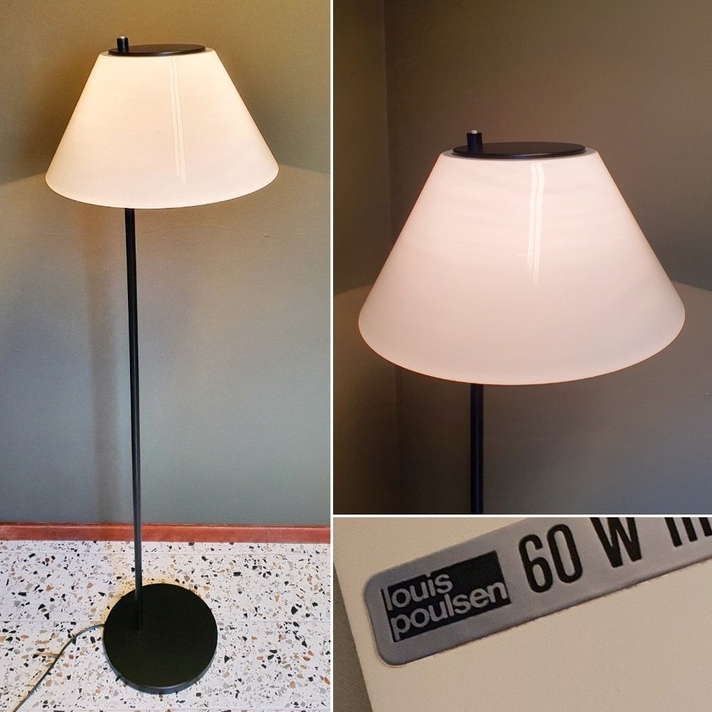 Louis Poulsen Vloerlamp - Vintage Deens design Per Iversen, Ophalen, Kunststof, E27 (groot), Zo goed als nieuw