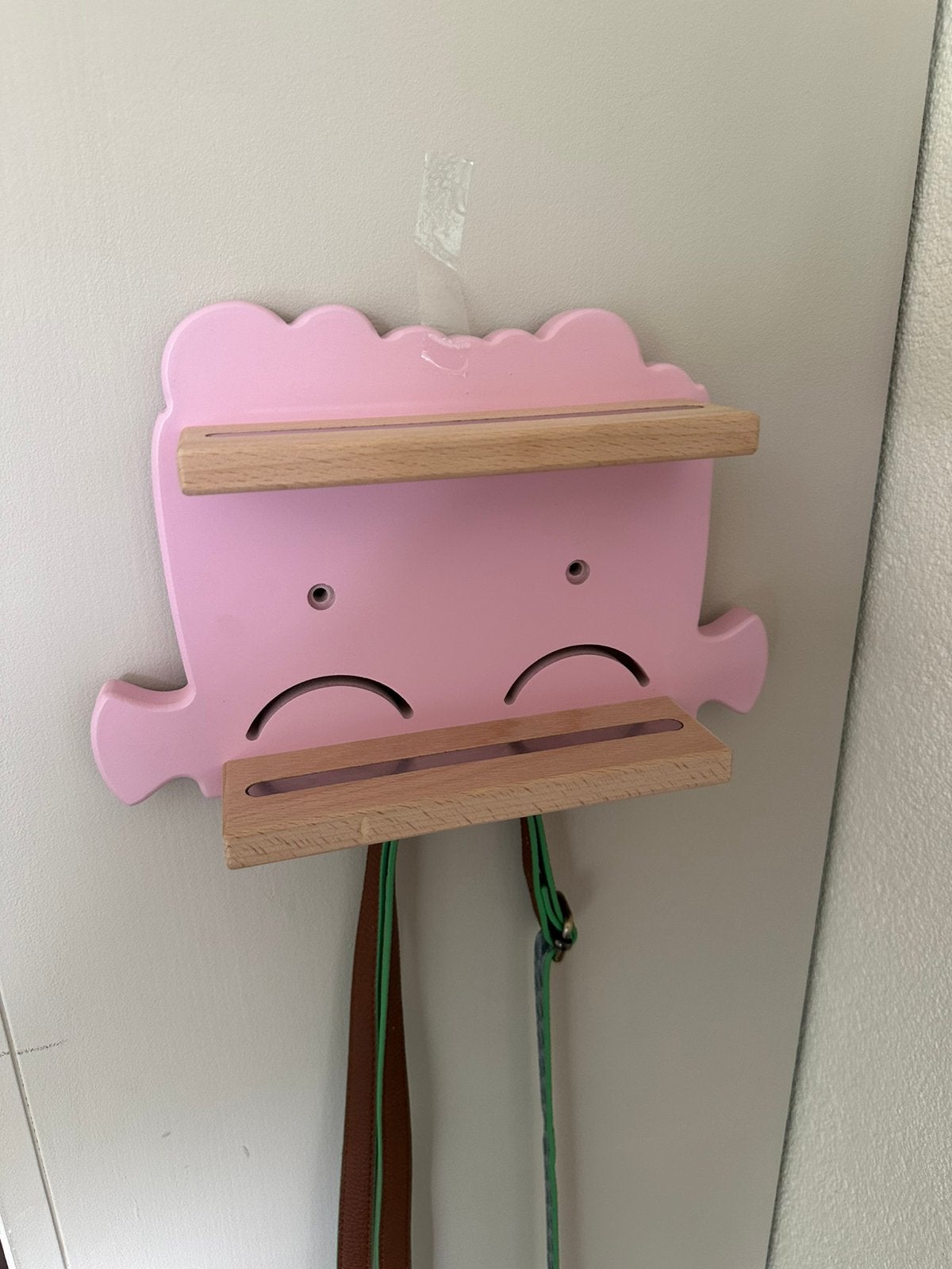Kinderkamer decoratie treintje roze met 2 plankjes, Ophalen of Verzenden, Nieuw