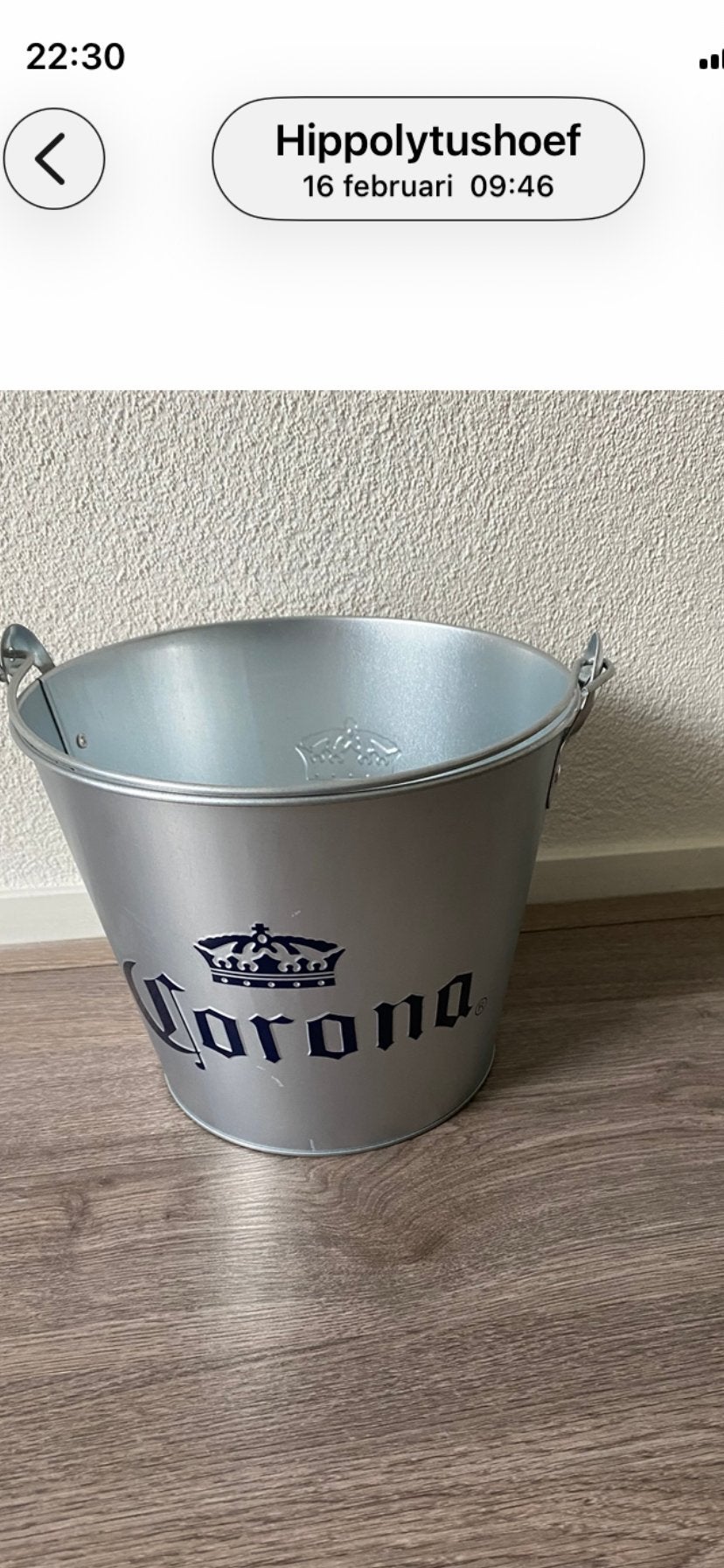 Corona IJsemmer zilver met blauwe opdruk, Ophalen of Verzenden, Nieuw