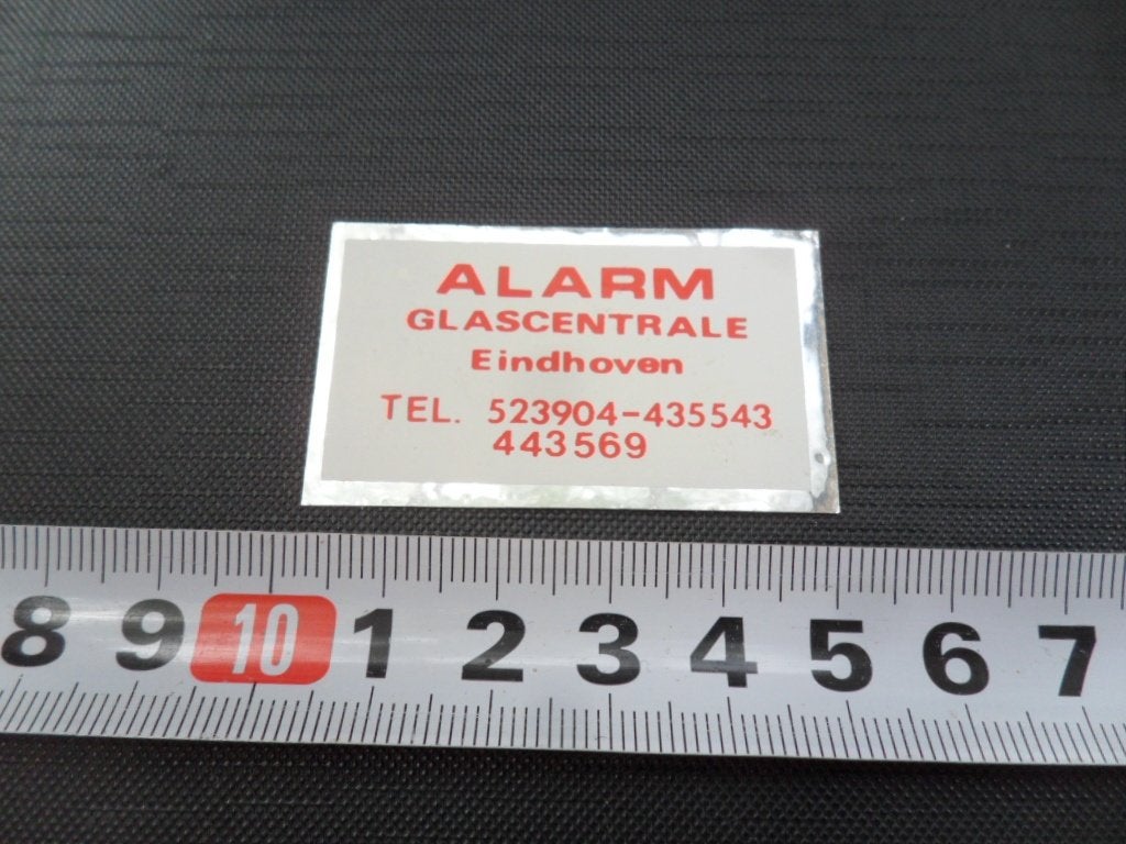 sticker folie ehv ALARM GLASCENTRALE, Ophalen of Verzenden, Zo goed als nieuw