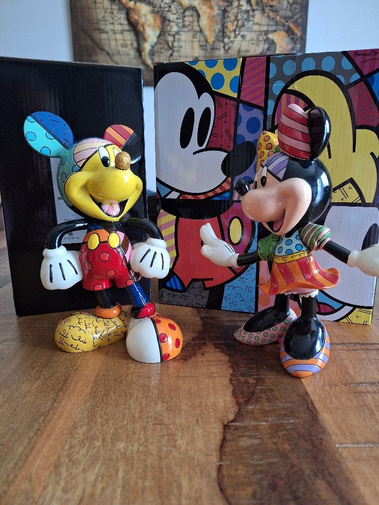 Disney Britto Mickey en Minnie Mouse Beeldjes, Ophalen of Verzenden, Mickey Mouse, Nieuw, Beeldje of Figuurtje