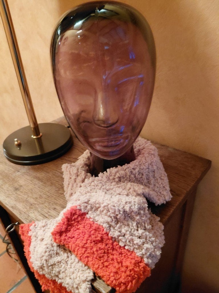 Vintage glazen mannequinkop,hoedenstandaard,pruikenhoofd, Antiek en Kunst, Ophalen of Verzenden