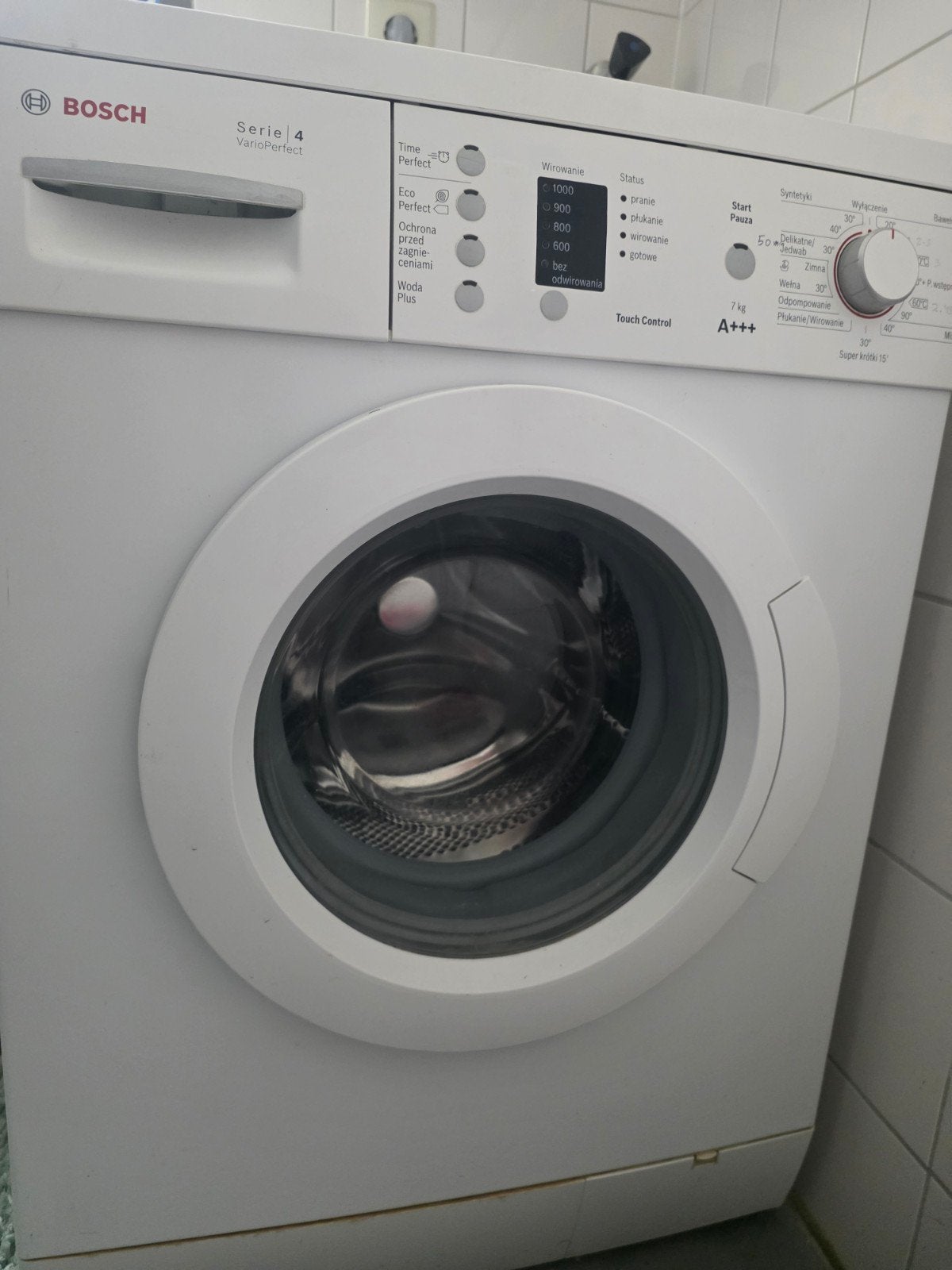 Bosch 7K A+++ wasmachine, Witgoed en Apparatuur, Wasmachines, Zo goed als nieuw, Voorlader, 6 tot 8 kg, 85 tot 90 cm, 1200 tot 1600 toeren