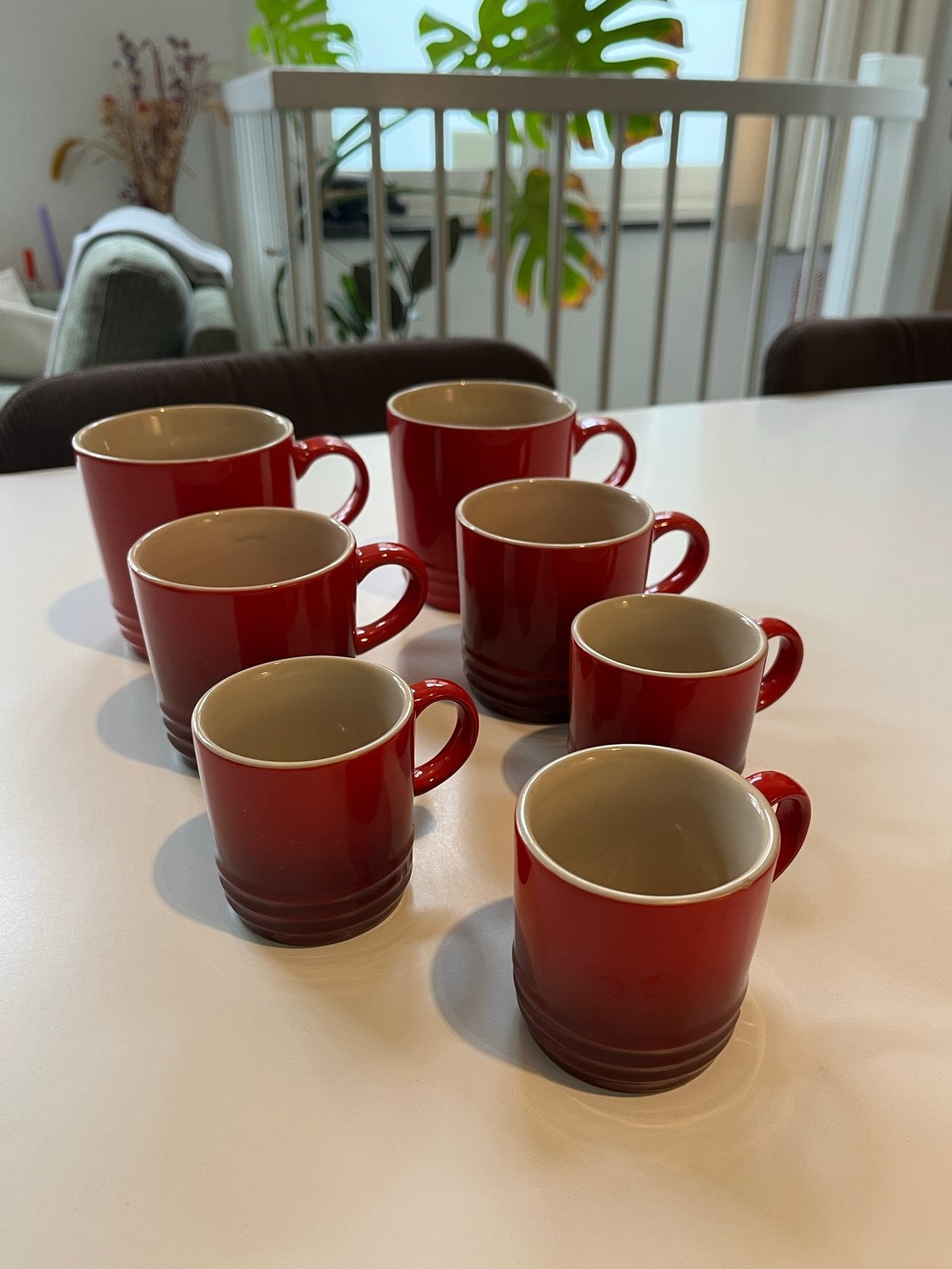 Le Creuset Mokken Rood - Diverse Maten, Huis en Inrichting, Keuken | Servies, Ophalen, Gebruikt, Overige merken, Keramiek