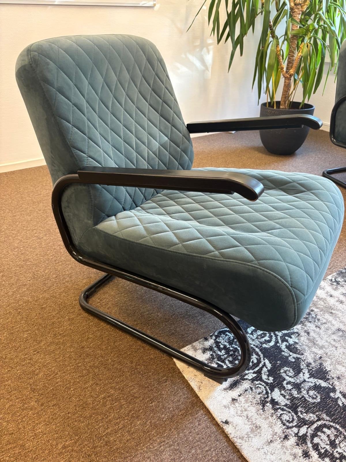 2 comfortabele fauteuils met industriële look, Huis en Inrichting, Ophalen, Gebruikt, 75 tot 100 cm, Stof