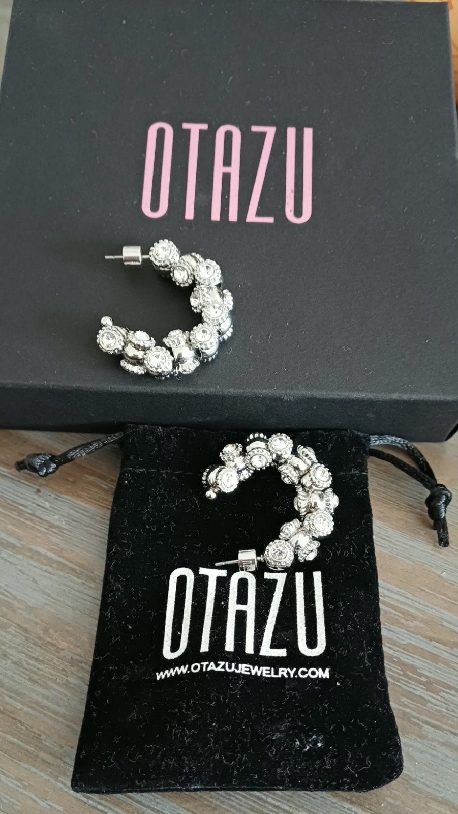 nieuwe otazu oorbellen, zilverkleurige, swaroski, Met kristal, Overige materialen, Verzenden, Nieuw