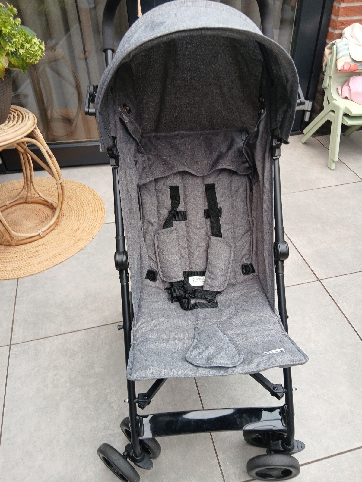 Ding buggy - Grijs, verstelbare rugleuning en zonnekap, Ophalen of Verzenden, Gebruikt, Overige merken, Verstelbare rugleuning
