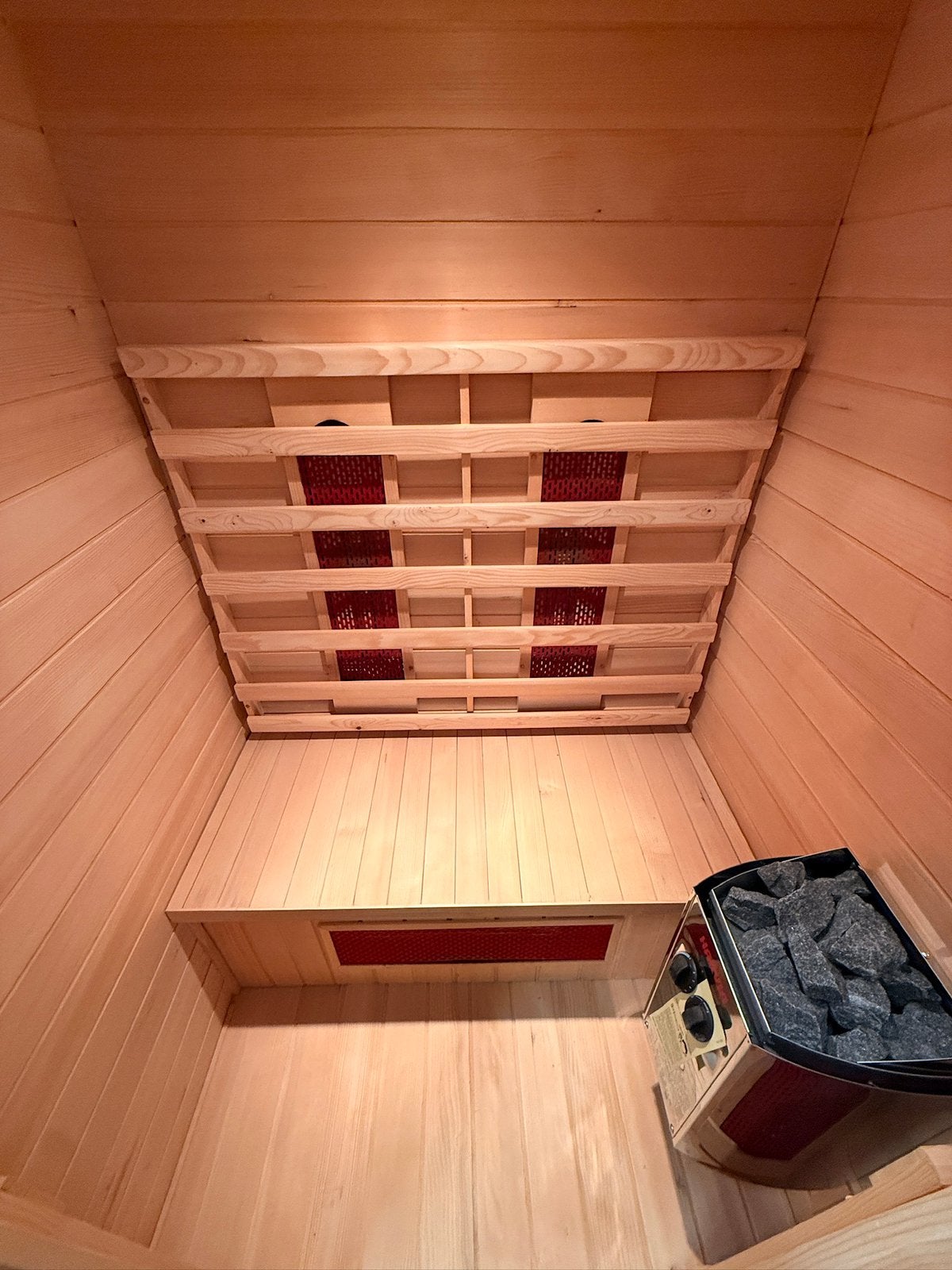 Combi Sauna (Infrarood + opgietkachel) - GRATIS BEZORGING, Ophalen of Verzenden, Zo goed als nieuw, Fins of Traditioneel, Complete sauna