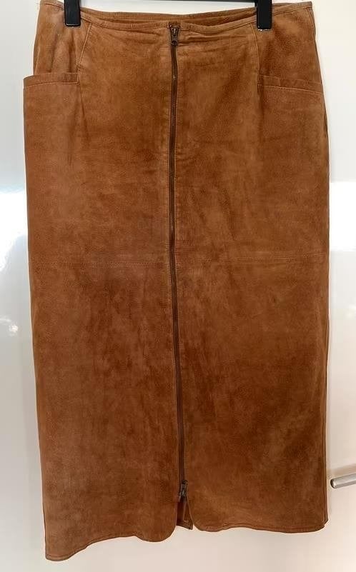 Lange suède rok maat 44[dm], Bruin, Maat 42/44 (L), Ophalen of Verzenden, Zo goed als nieuw