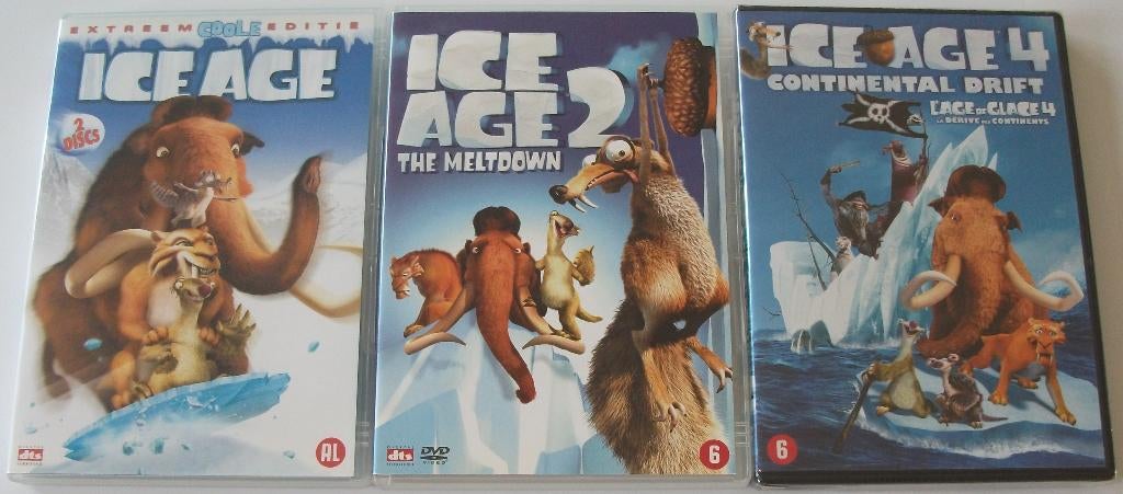 Dvd *** ICE AGE *** 3 stuks, Cd's en Dvd's, Dvd's | Kinderen en Jeugd, Avontuur, Alle leeftijden, Boxset, Ophalen of Verzenden
