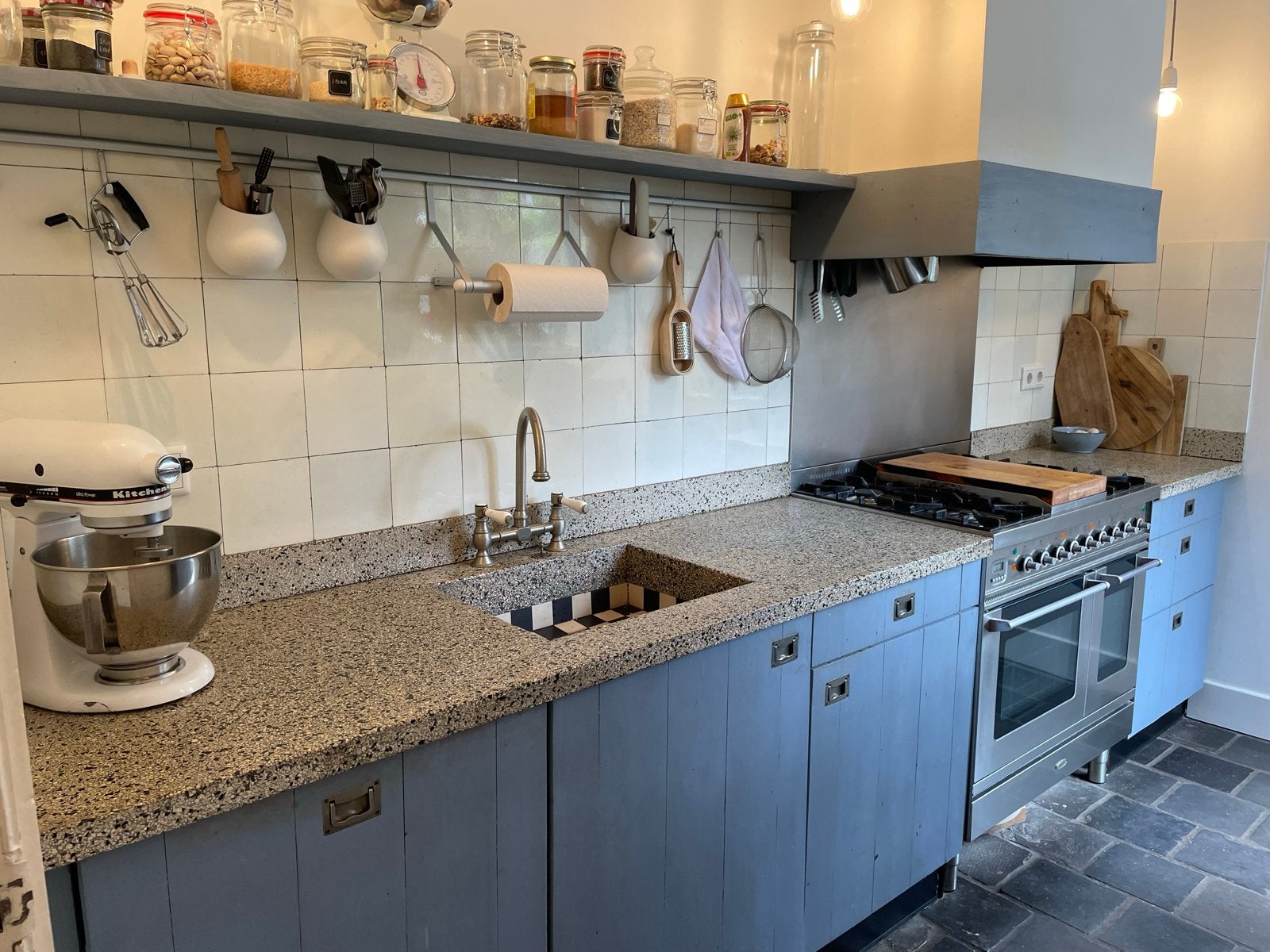Keuken inclusief Boretti fornuis, Huis en Inrichting, Keuken | Complete keukens, Ophalen, Gebruikt, Graniet of Steen