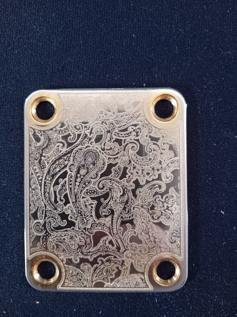 Fender Stratocaster/Telecaster gegraveerde neckplate paisley, Ophalen of Verzenden, Gebruikt, Elektrische gitaar