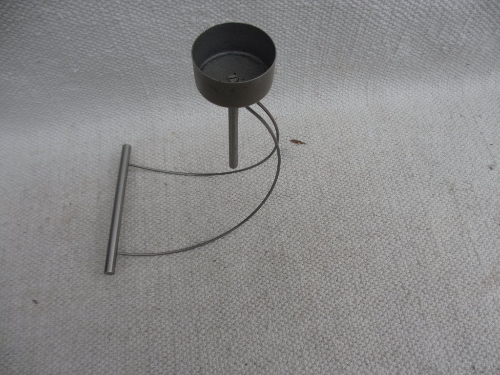 Lifty rvs design kandelaar Sebastiaan Vos, Gebruikt, Ophalen of Verzenden, 18 cm, Metaal