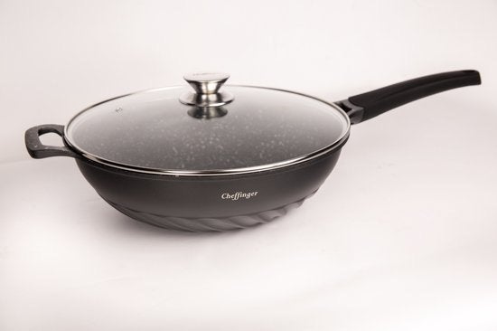 Cheffinger Luxe Wokpan met Deksel - 28cm, .., Overige materialen, .., Nieuw