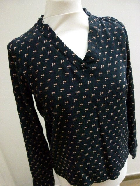 Top tuniek ZILCH maat S 36 donkerblauw met motiefje, Overige kleuren, Ophalen of Verzenden, Zo goed als nieuw, Lange mouw