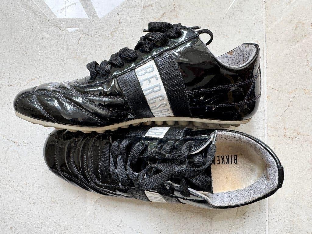 Zwarte lakleren sneakers Bikkembergs, 38, Logo, lakleer, Verzenden, Zwart, Sneakers of Gympen, Zo goed als nieuw