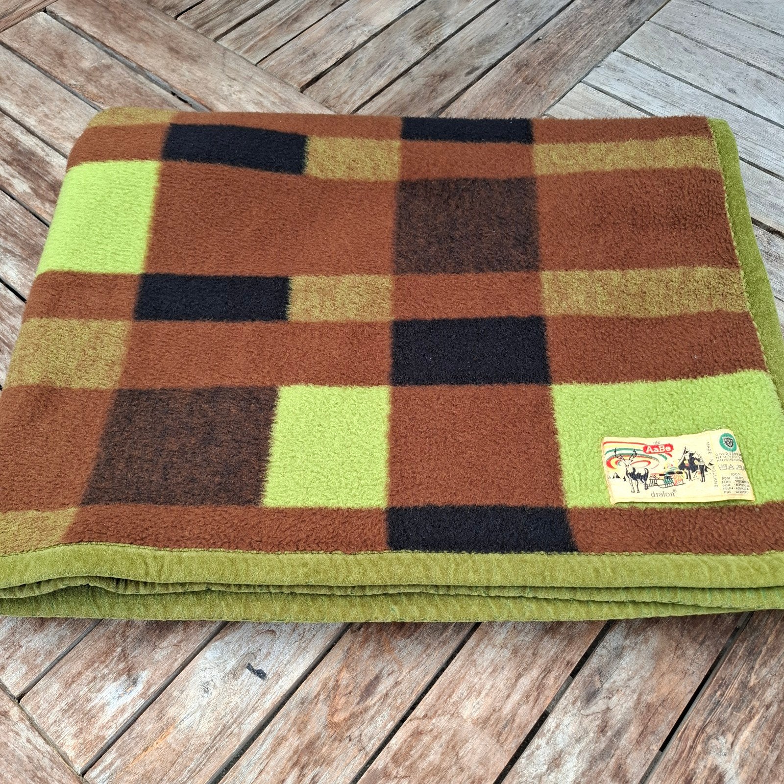 Retro dralon AaBe deken woonplaid woondeken plaid 230x145 cm, Overige materialen, Tweepersoons, Ophalen of Verzenden, Overige merken