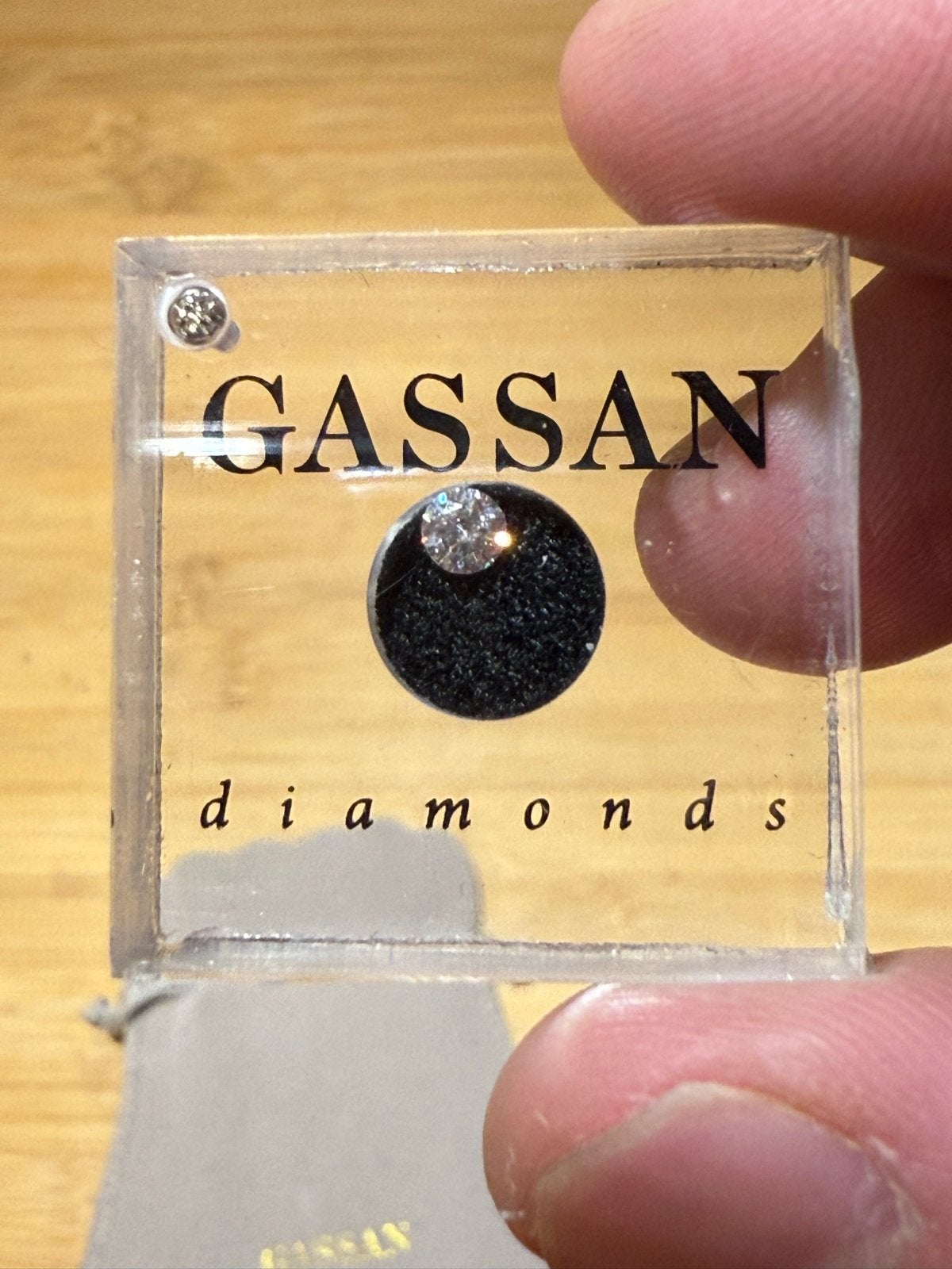 Gassan Diamonds Briljant 0.17ct F/G P1 met certificaat, Ophalen of Verzenden, Nieuw