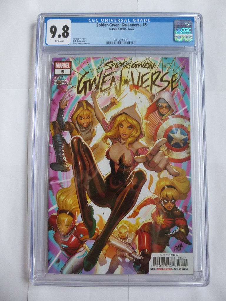 MARVEL SPIDER GWEN"GWEN VERSE 5"CGC 9.8 GRADED UIT 2022, Eén comic, Amerika, Marvel Comics, Nieuw