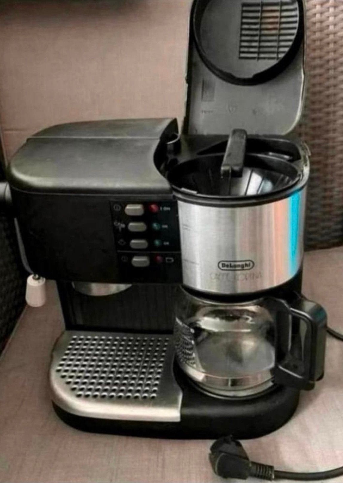 DELONGHI KOFFIE/ESPRESSO/CAPPUCCINO APPARAAT +OPSCHUIMER !!, Witgoed en Apparatuur, Ophalen of Verzenden, Zo goed als nieuw, Koffiemachine