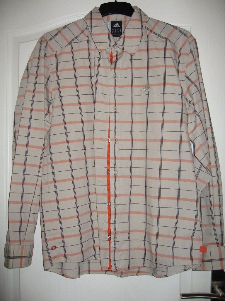 Adidas overhemd - Blouse Clima365, Beige, Zo goed als nieuw, Adidas, Halswijdte 39/40 (M)